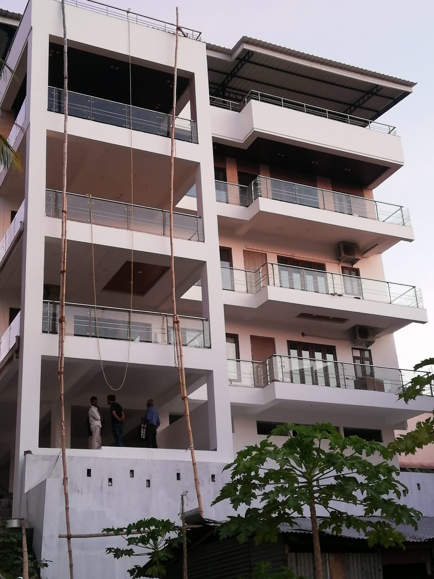 Modern stainless steel railing at Andaman bungalow